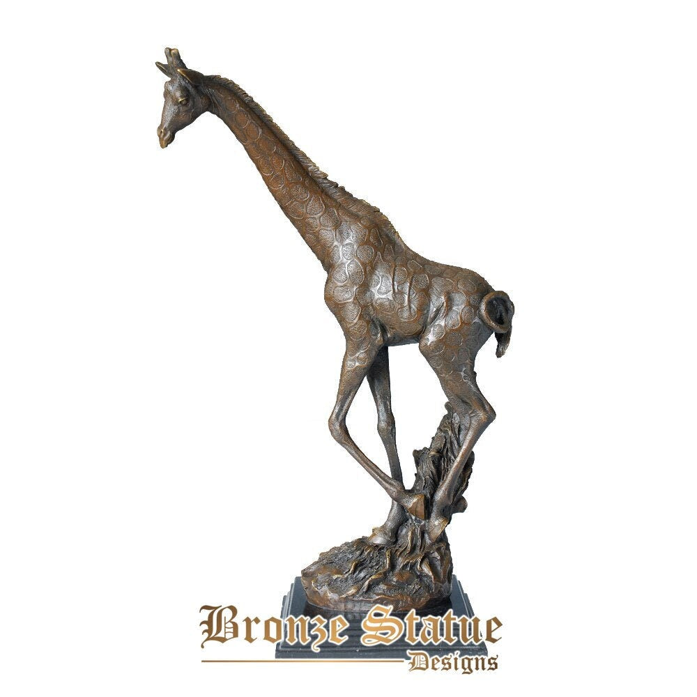 Giraffa statua bronzo giardino arredamento di buon auspicio animale scultura in bronzo longevità fortuna collezioni d'arte