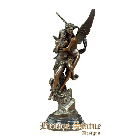 Cupid and psyche bronze statue antique art romantic couple love sculpture eros figurine anniversary valentine's day gifts decor