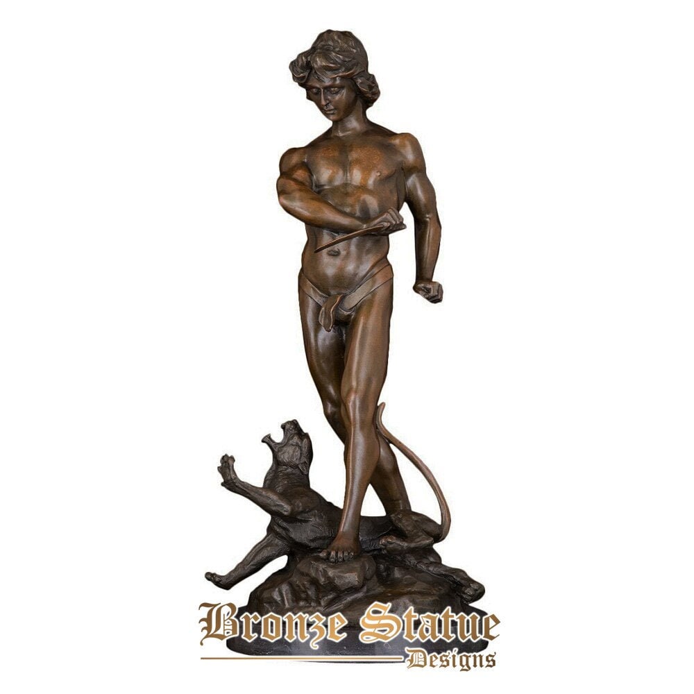 23in | 60cm | large male hunter statue bronze man sculpture western art villa office decor business gift