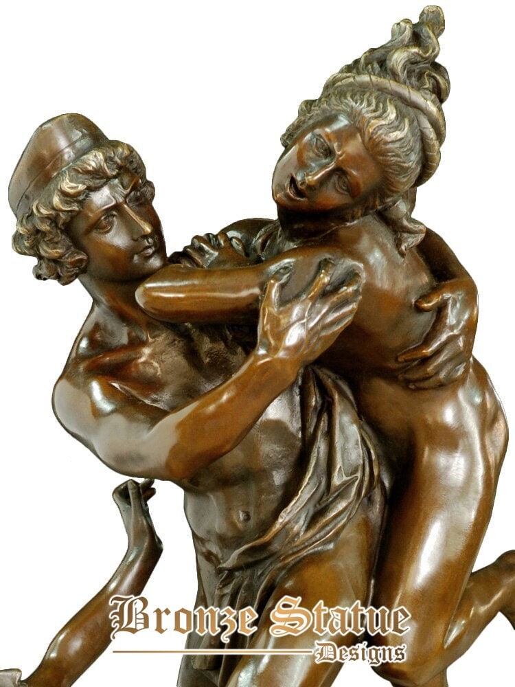 Antique art bronze statue man robbing girls sculpture figurine hot cast bronze statuette home decoration gifts