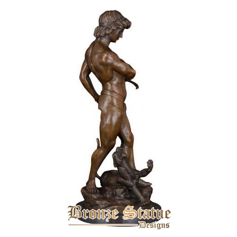 23in | 60cm | large male hunter statue bronze man sculpture western art villa office decor business gift