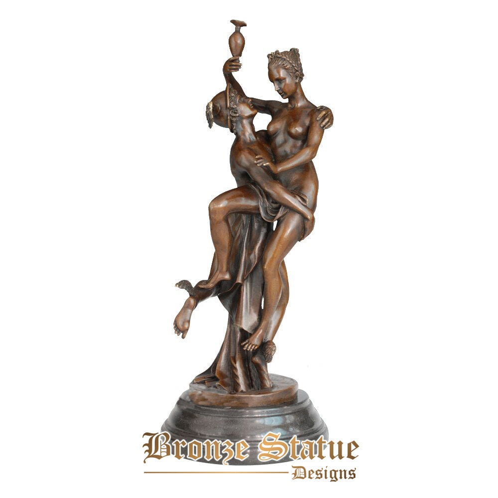 Commerce god mercury and goddess aphrodite statue antique greek couple sculpture art bronze home decor large