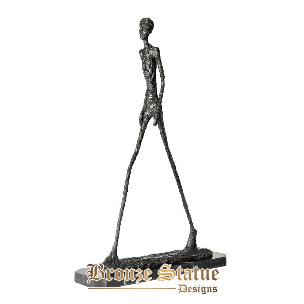 Abstrakte Skulptur Walking Man Statue berühmte Giacometti Kunst Bronze Replik Statuette große Skelett Figur Wohnzimmer Dekor