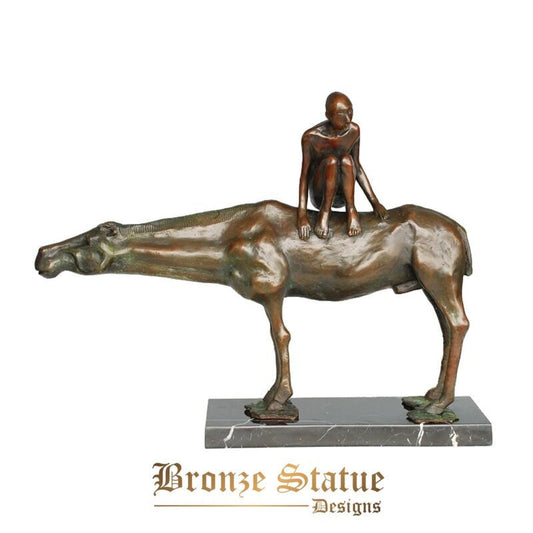 Bronze cowherd boy sculpture animal bull statue abstract cowboy statue art high-end home decor large