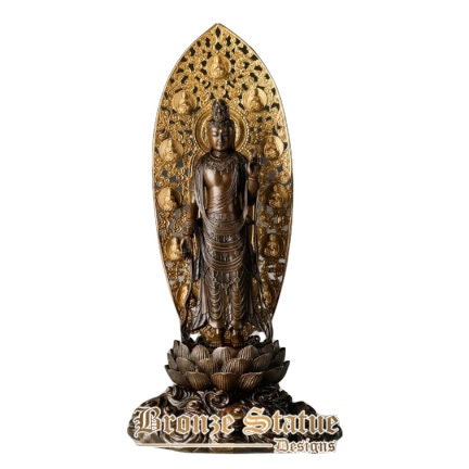 Large avalokitesvara statue pure bronze standing guanyin sculpture buddhism figurine | 18in | 46cm