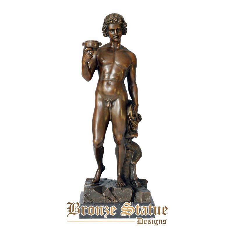 Dionysus statue bronze greek mythology great god of wine classical sculpture collectible figurine for living room decor big size