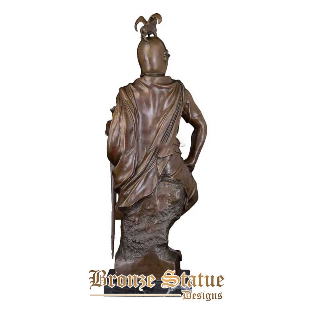Bronze medieval imperial warrior statue antique soldier sculpture art office decoration business gift large