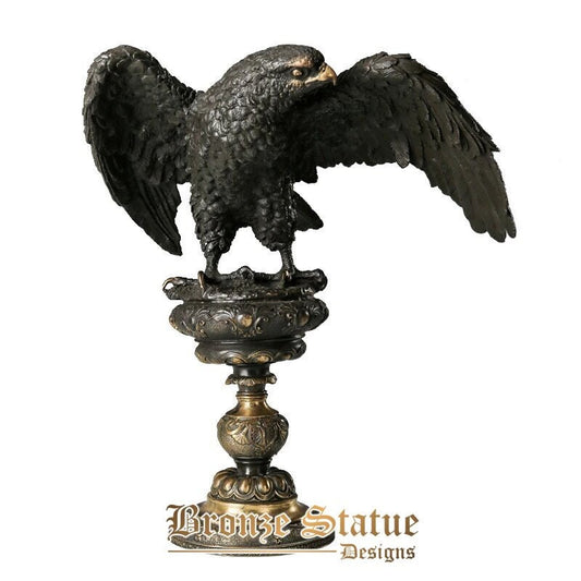 Bronze águia árabe estátua falcão escultura estatueta bronze falcão arte decoração para casa presentes de luxo