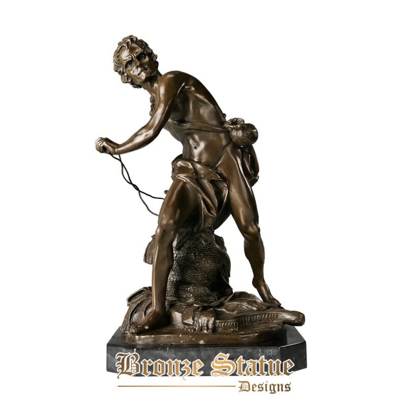 Classical sculpture david statue by italian famous sculptor bernini bronze replica vintage figurine art home decor collection