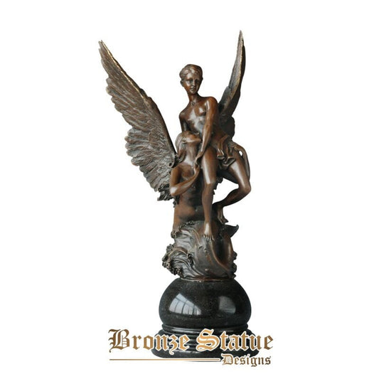 Angel couple bronze statue romantic love nude sculpture antique figurine art anniversary gifts home decor