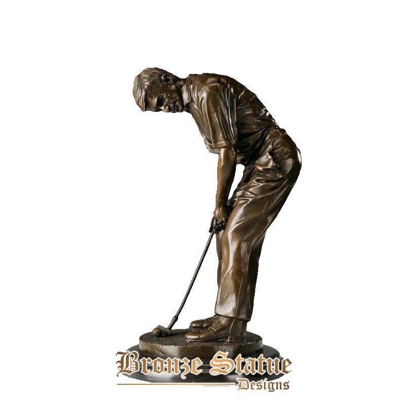Superior bronze golf man statue modern male sport sculpture art classy business gift office desktop decoration
