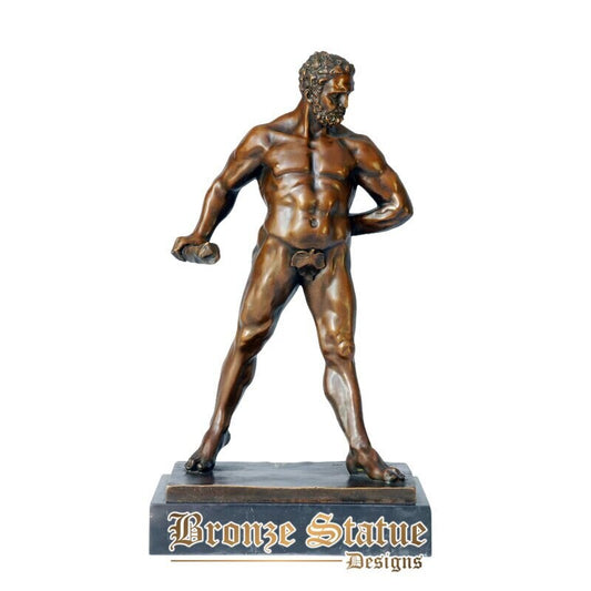 Bronze Herakles Herkules Statue griechische Mythologie Held Gott Skulptur antike Figur Sammlerstück Kunstdekor Zubehör