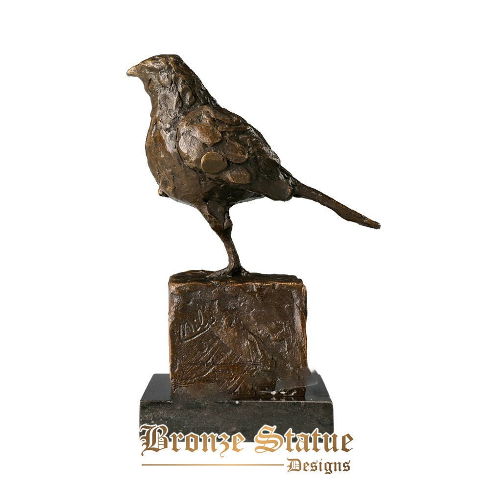 Estátua de alimentação de pássaros escultura de bronze animal arte de amor maternal fundição a quente ornamento de sala de estudo em casa de bronze