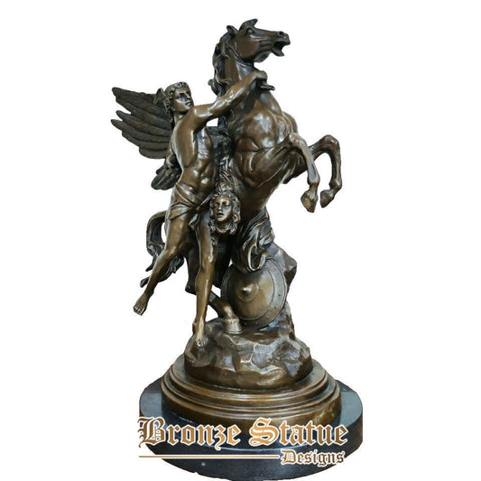 17in | 45cm | Estátua de perseu grego com cabeça de medusa por emile louis picault réplica de bronze antigo escultura famosa cavalo decoração para casa