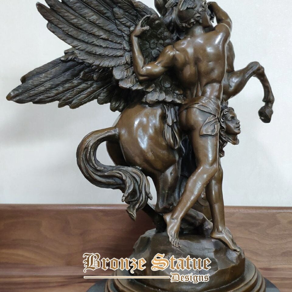 17in | 45cm | greek perseus with medusa head statue by emile louis picault antique bronze replica famous sculpture horse home decoration