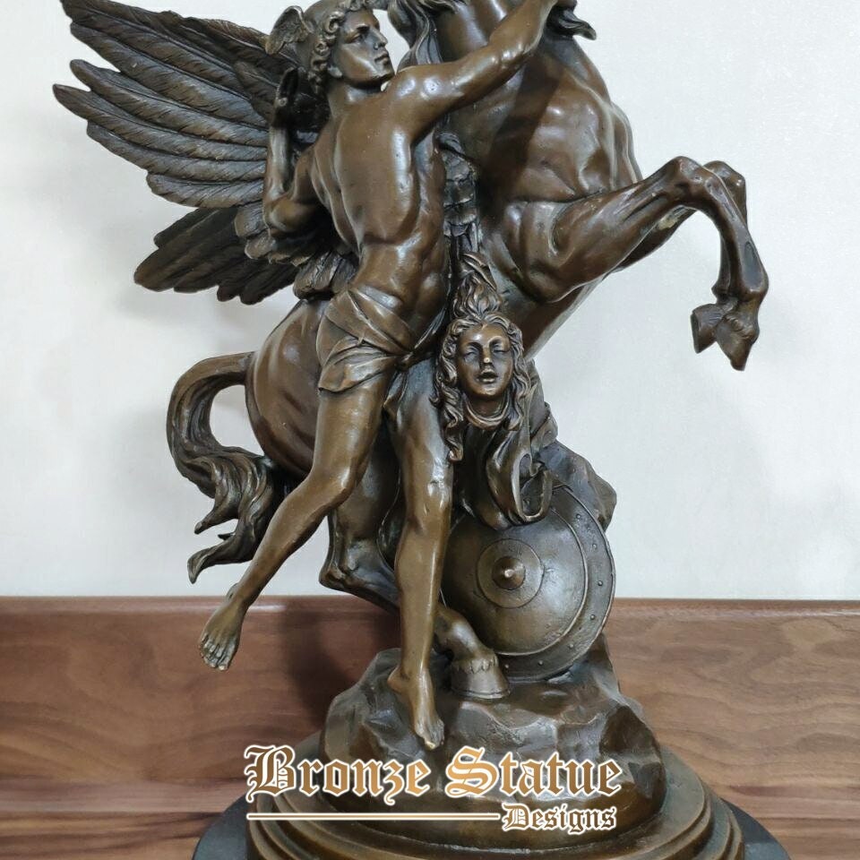 Large greek myth perseus bronze statue antique sculpture figurine art by emile louis picault office decoration