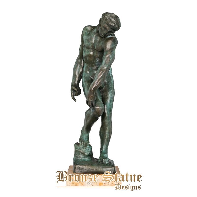 Statua di Adamo di rodin replica bronzo classico scultura famosa figurina da collezione per la visualizzazione della decorazione