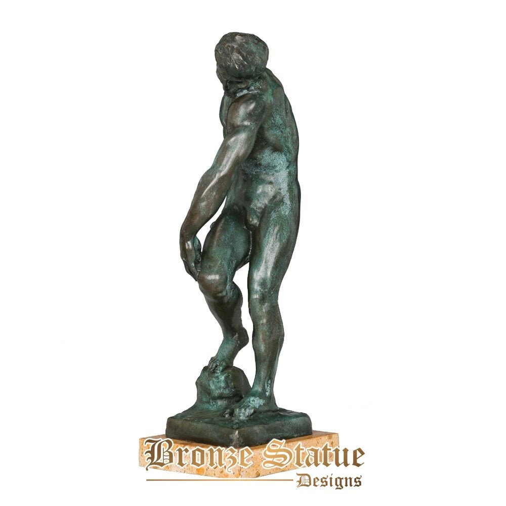 Estátua de adão por rodin réplica de bronze clássica famosa escultura colecionável estatueta para exibição de decoração