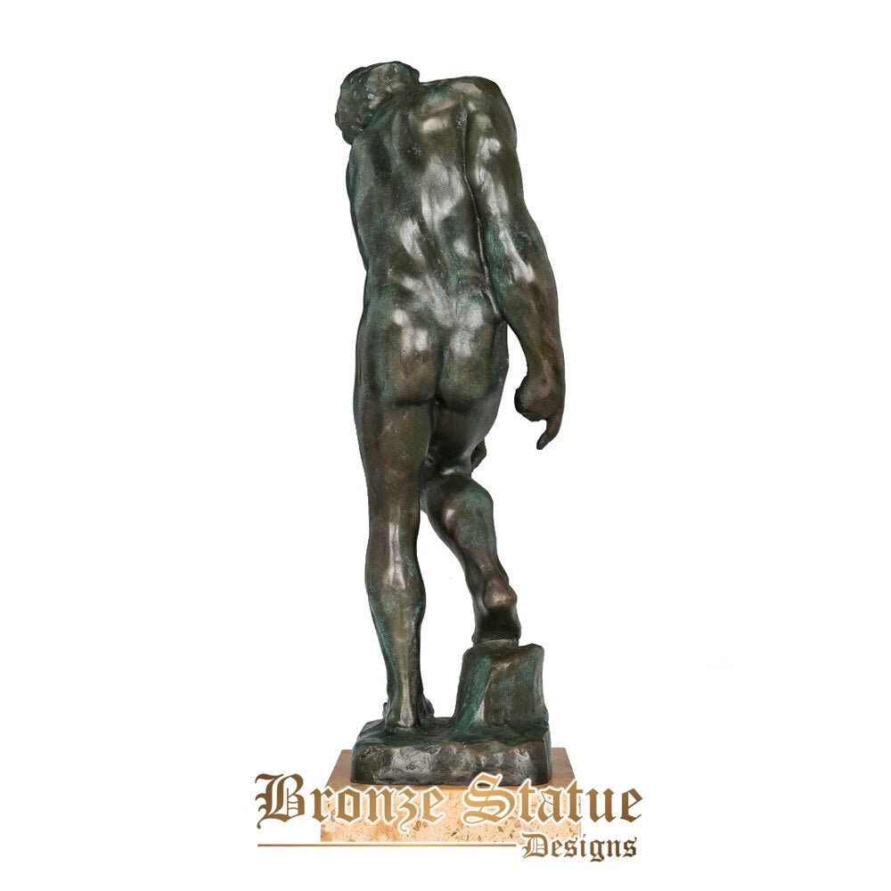 Adam statue by rodin replica bronze classical famous sculpture collectible figurine for decoration display