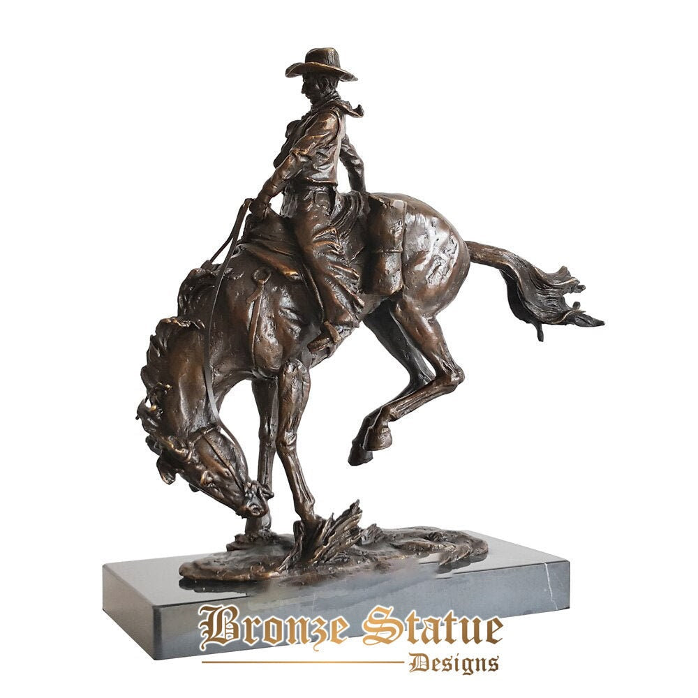 Bronze western cowboy ridding statue sculpture vintage art hot casting classy office table decoration