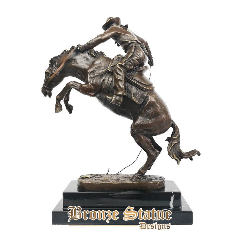 Bronze the broncho buster by frederic remington statue sculpture reproduction famous cowboy art classy home decor