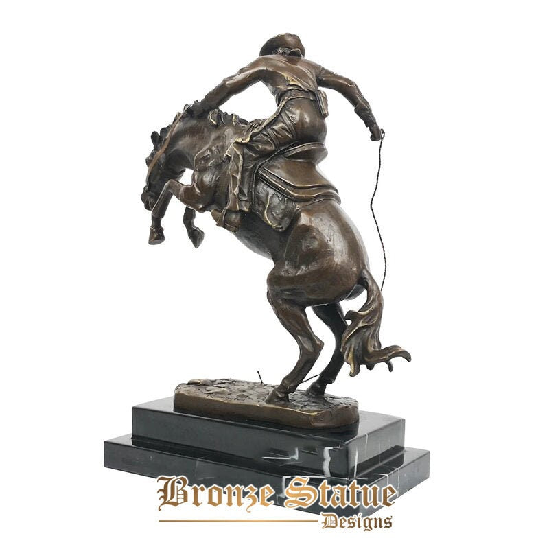 Bronze the broncho buster by frederic remington statue sculpture reproduction famous cowboy art classy home decor