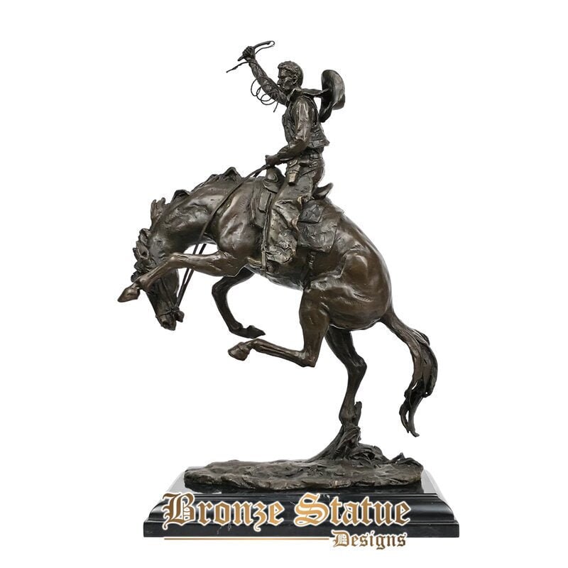 Bronzo occidentale cowboy liberando statua scultura di lusso figurine arte colata a caldo regali per la casa
