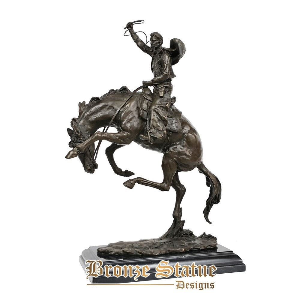 Bronze western cowboy ridding statue sculpture upscale figurine art hot casting home decor gifts