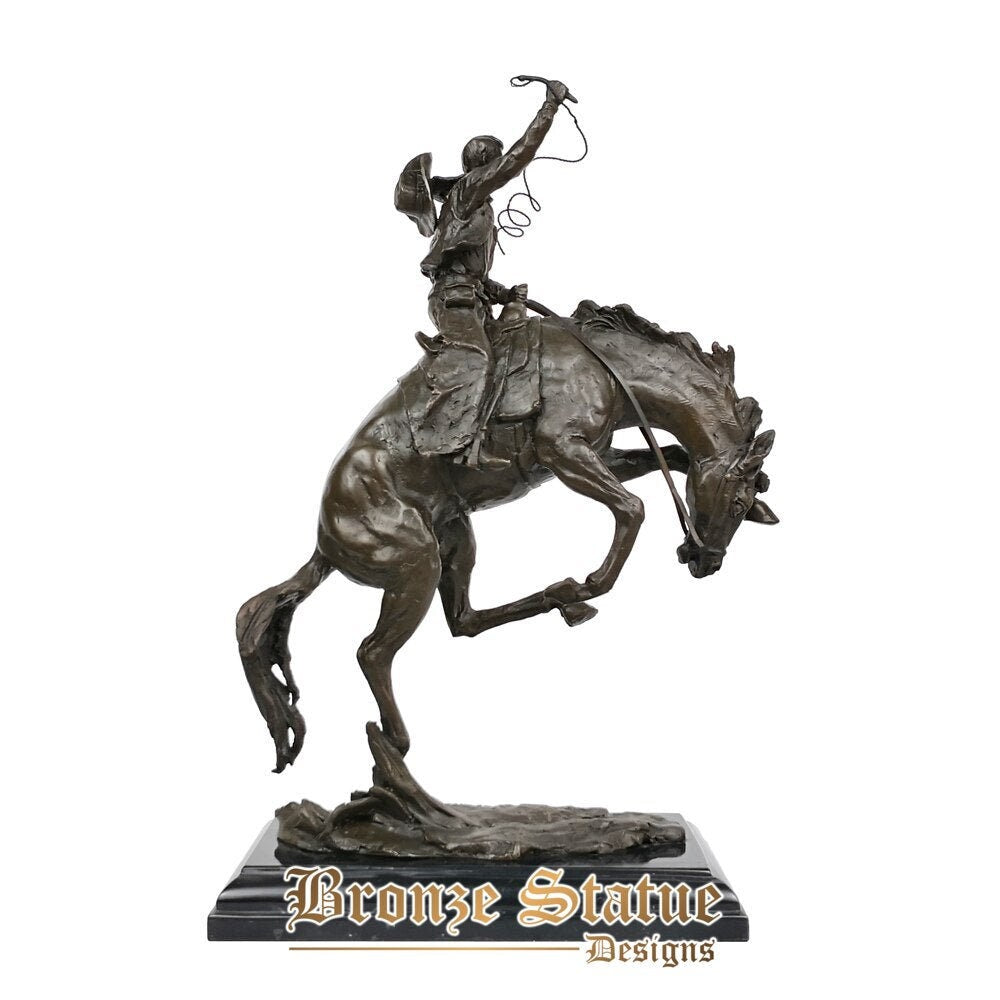 Bronzo occidentale cowboy liberando statua scultura di lusso figurine arte colata a caldo regali per la casa
