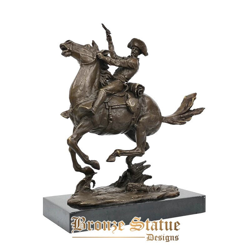 Bronze statue western cowboy ridding sculpture art hot casting brass collectible figurine indoor decor