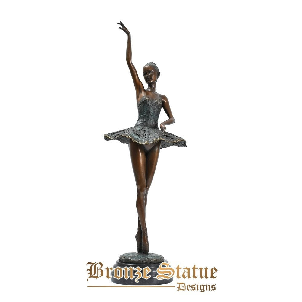 Modern western ballerina dance statue bronze flirting swans delicate ballet girl sculpture art home decor ornament large