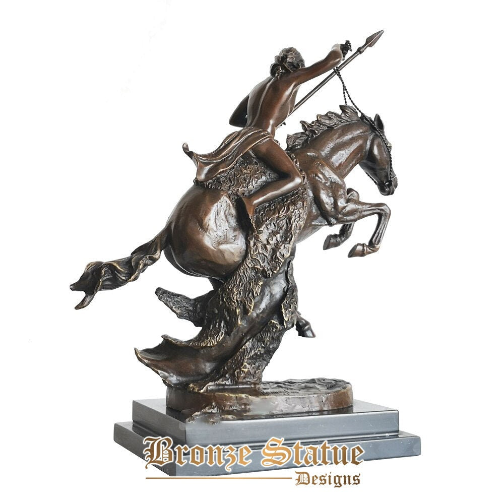 Antique hunter man statue cowboy sculpture hot cast bronze classy detailed art marble base home office decor