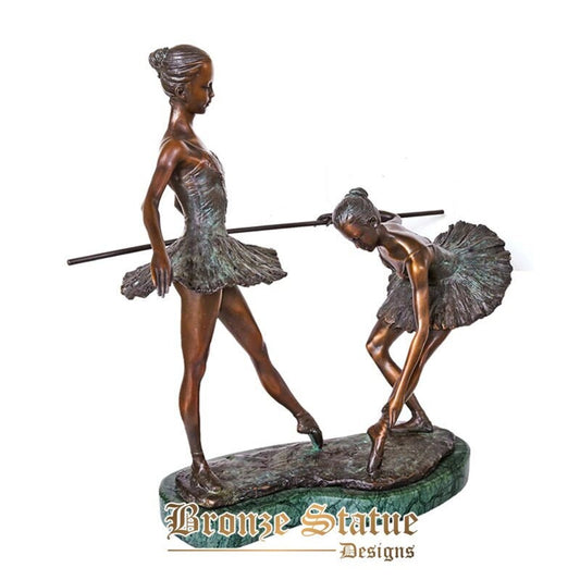 Estátua de dança de balé escultura de bronze meninas dançando escultura moderna arte de bailarina perfeita decoração de sala de dança presente de aniversário menina