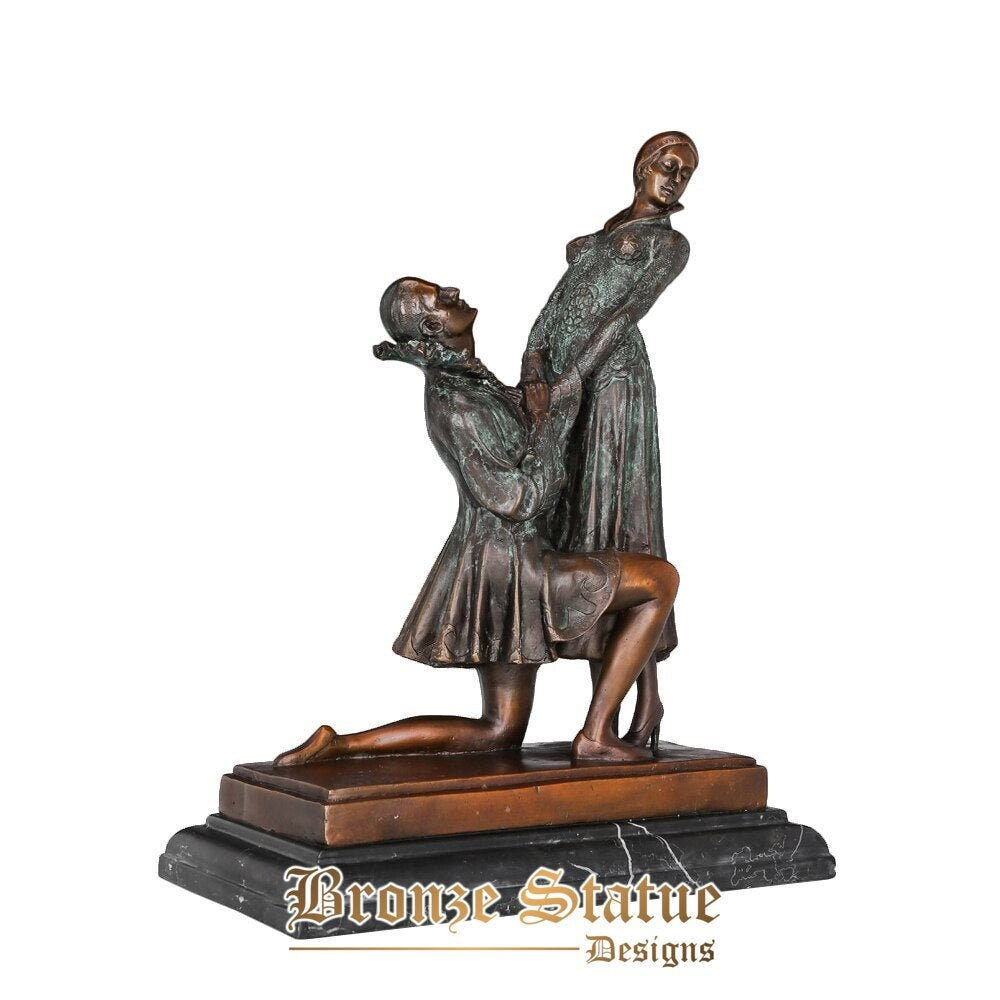 Ragazzo che corteggia la ragazza statua romantica figurina bronzo coppia amore scultura matrimonio camera arredamento interno
