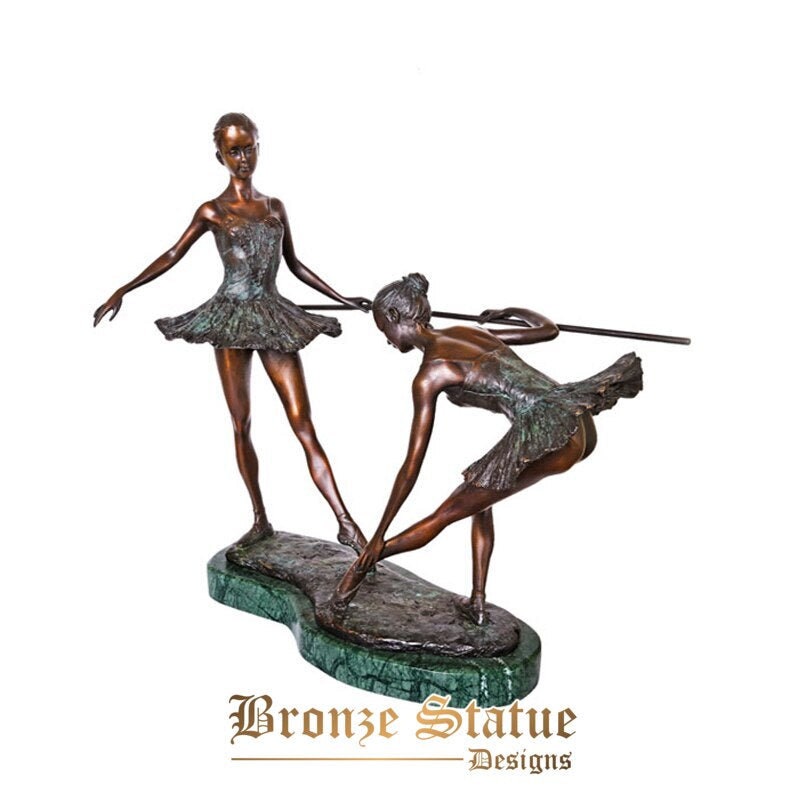 Estátua de dança de balé escultura de bronze meninas dançando escultura moderna arte de bailarina perfeita decoração de sala de dança presente de aniversário menina