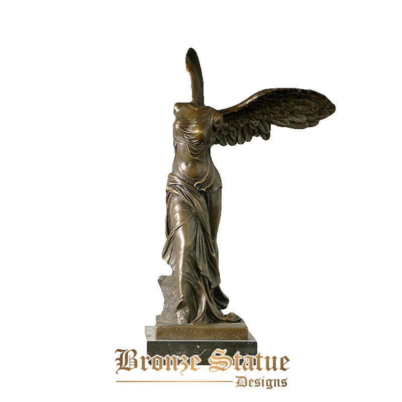 Winged victory of samothrace sculpture bronze replica greek mythology goddess statue antique art for business gift home decor