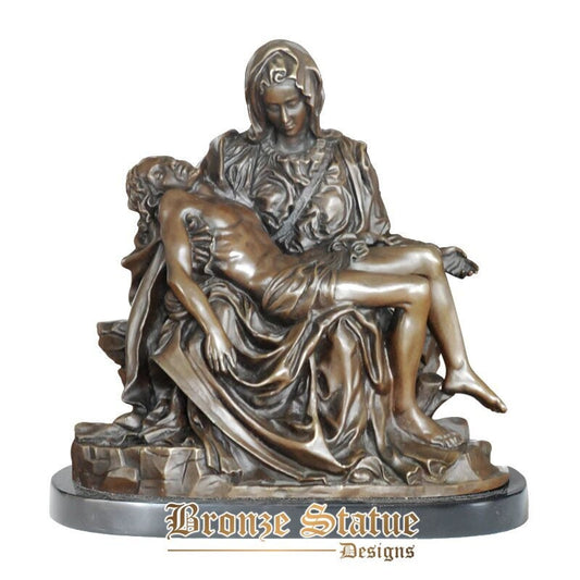 Mary holding a dead christ statues bronze replica sculpture famous pieta statue western collectible home decoration