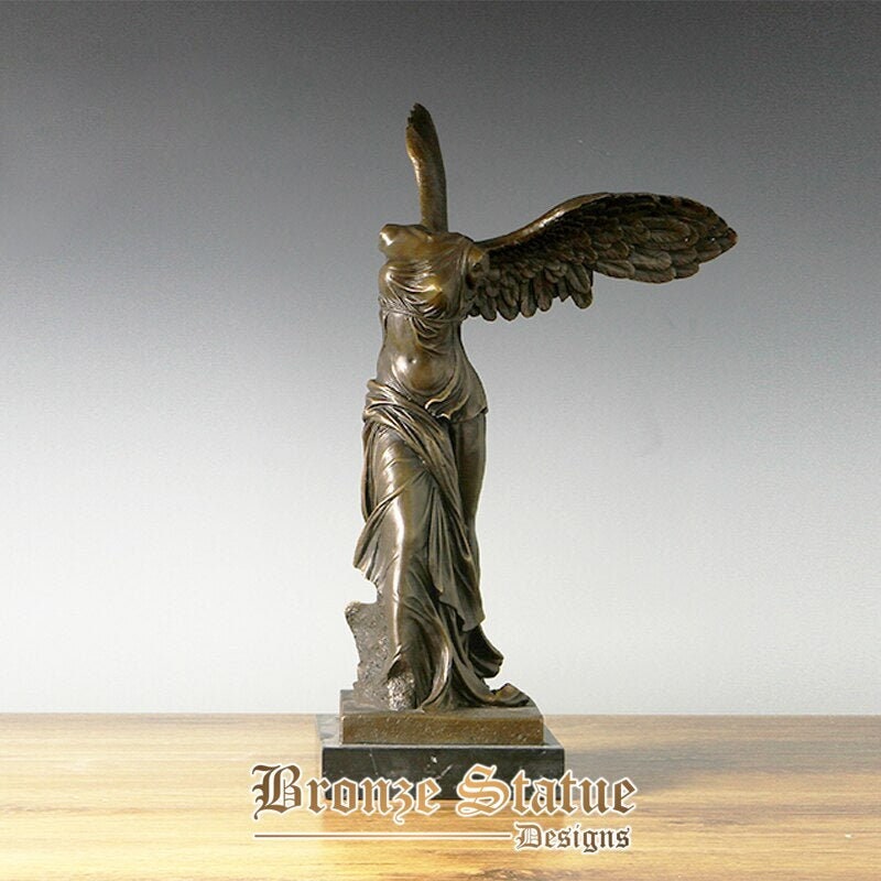 Winged victory of samothrace sculpture bronze replica greek mythology goddess statue antique art for business gift home decor