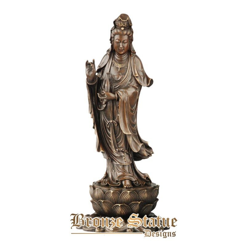 Guanyin avalokitesvara statue chinese buddha sculpture art hot casting bronze brass classy art