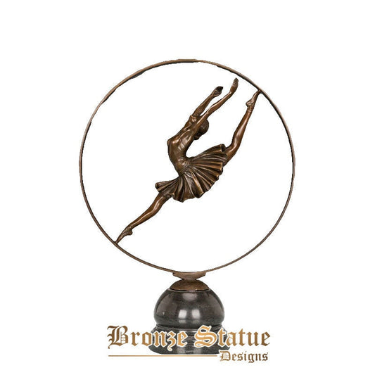 Ballet dance girl statue bronze female dancing sculpture modern ballerina figurine art decoration