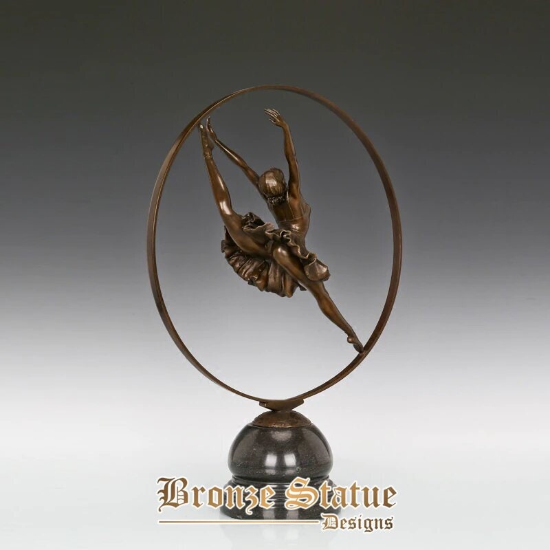 Ballet dance girl statue bronze female dancing sculpture modern ballerina figurine art decoration