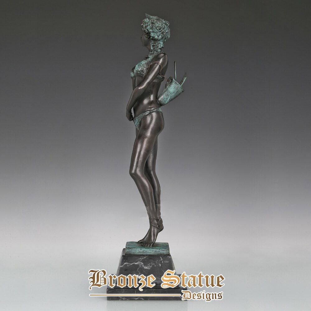 Bronze hunting goddess diana artemis statue antique sculpture art hot casting home decor gifts