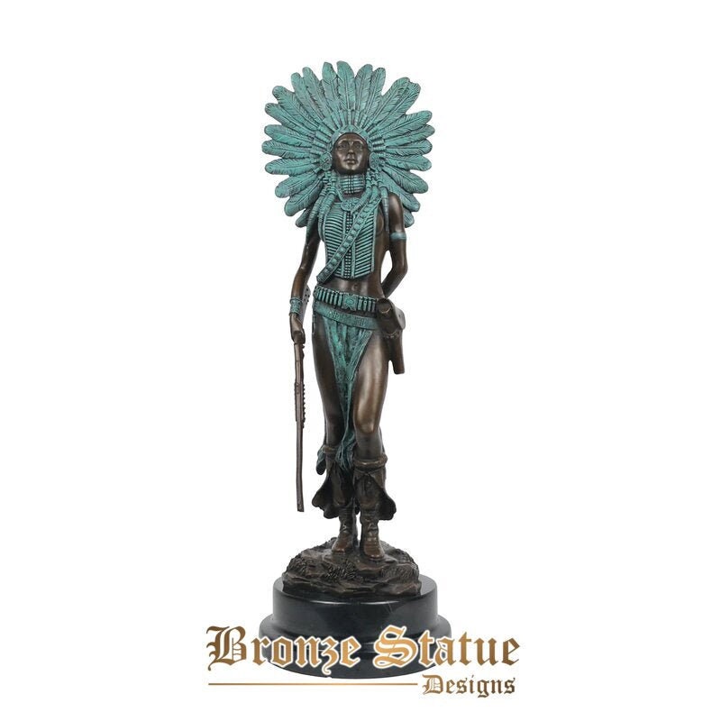 Indian leader statue sculpture bronze antique classical figurine art collectibles home decor
