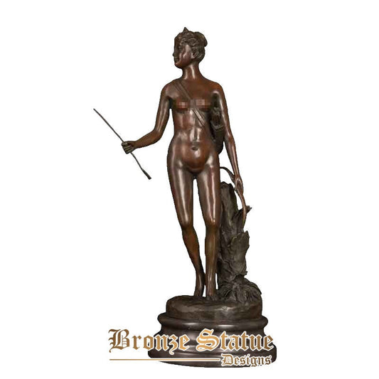 Diana artemis estátua escultura bronze grega deusa romana da lua de caça estatueta arte antiga decoração de casa grande