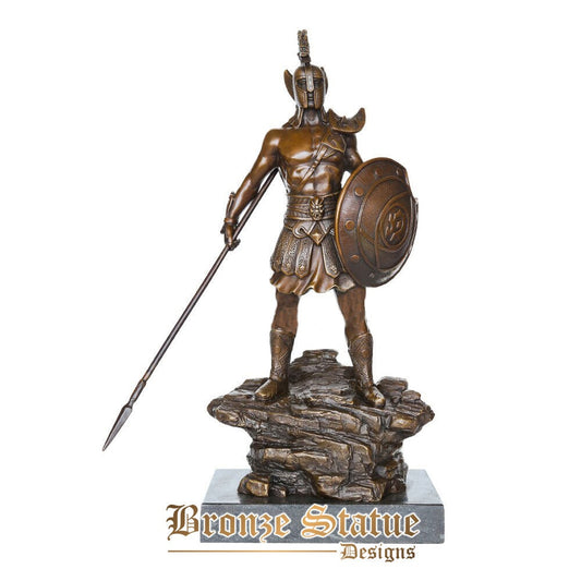 Medieval warrior statue bronze antique western soldier sculpture exquisite art home office table decoration