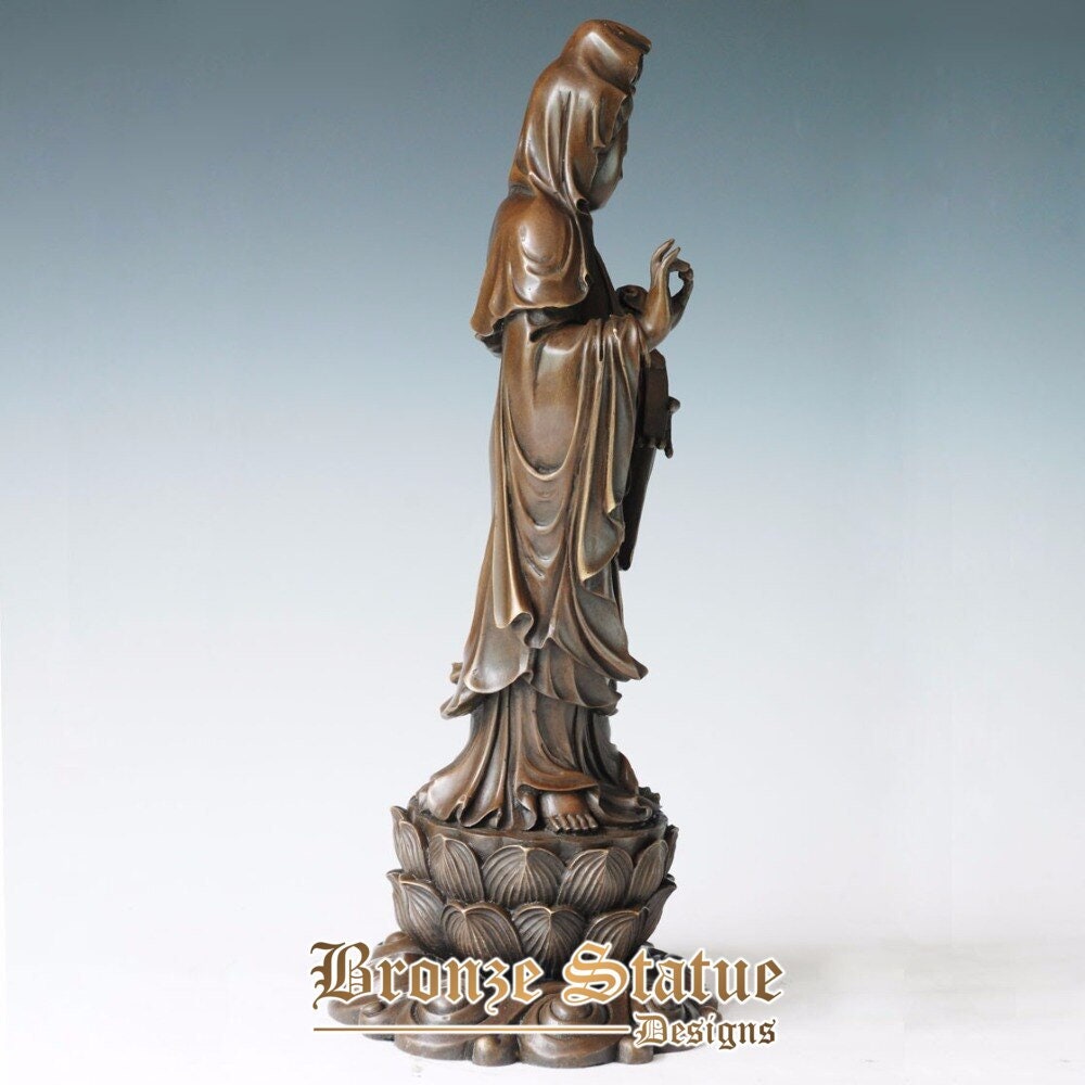 Avalokitesva buddha statue guanyin figurine chinese metal buddha sculpture ruyi guan yin art