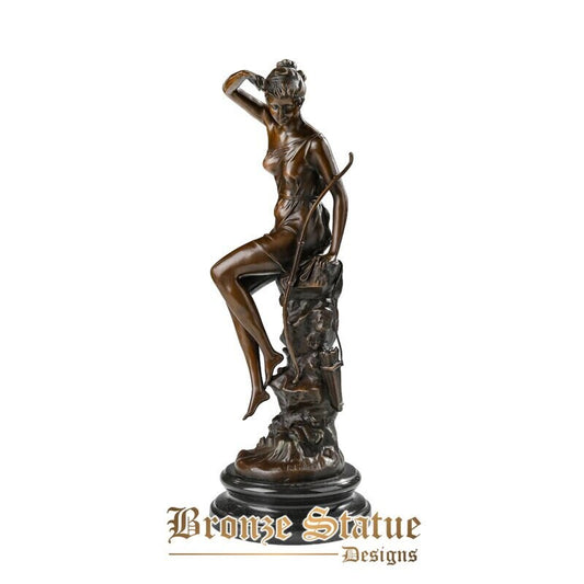 Bronze greek goddess diana statue figurine antique mythology sculpture art home office decor gifts