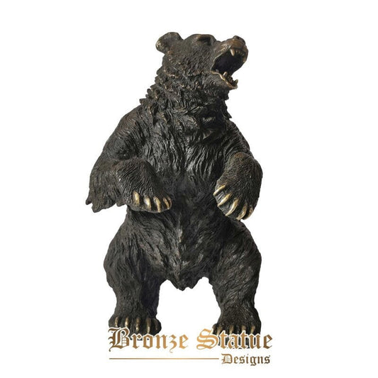 Wildlife animal sculpture bear statue real bronze famous figurine art home decoration children gifts