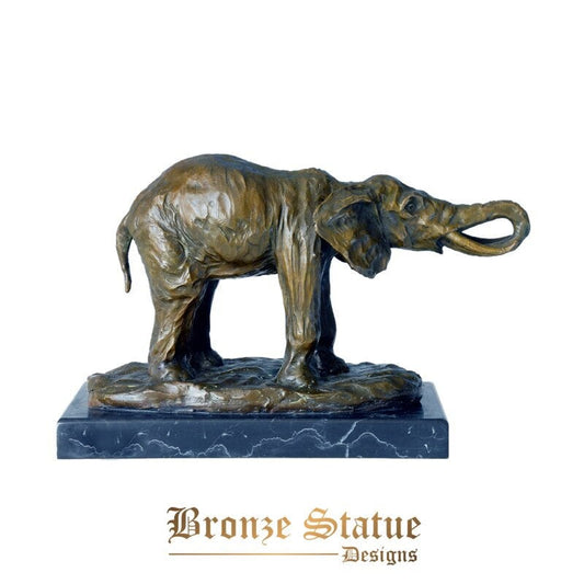 Statua di elefante in bronzo fatta a mano, animale selvatico, scultura, arte, scrivania, decorazione per la casa