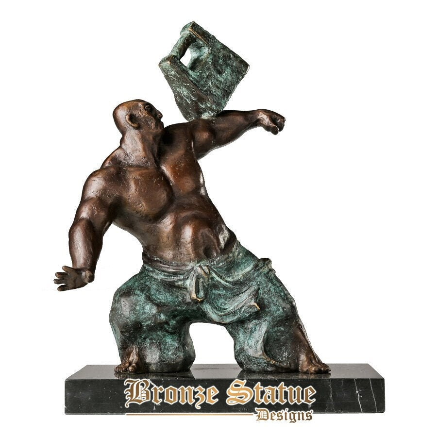 Statue Guy Strong man practicing sculpture bronze muscular people statue art home ...